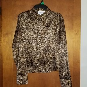 Leopard Button Down Blouse